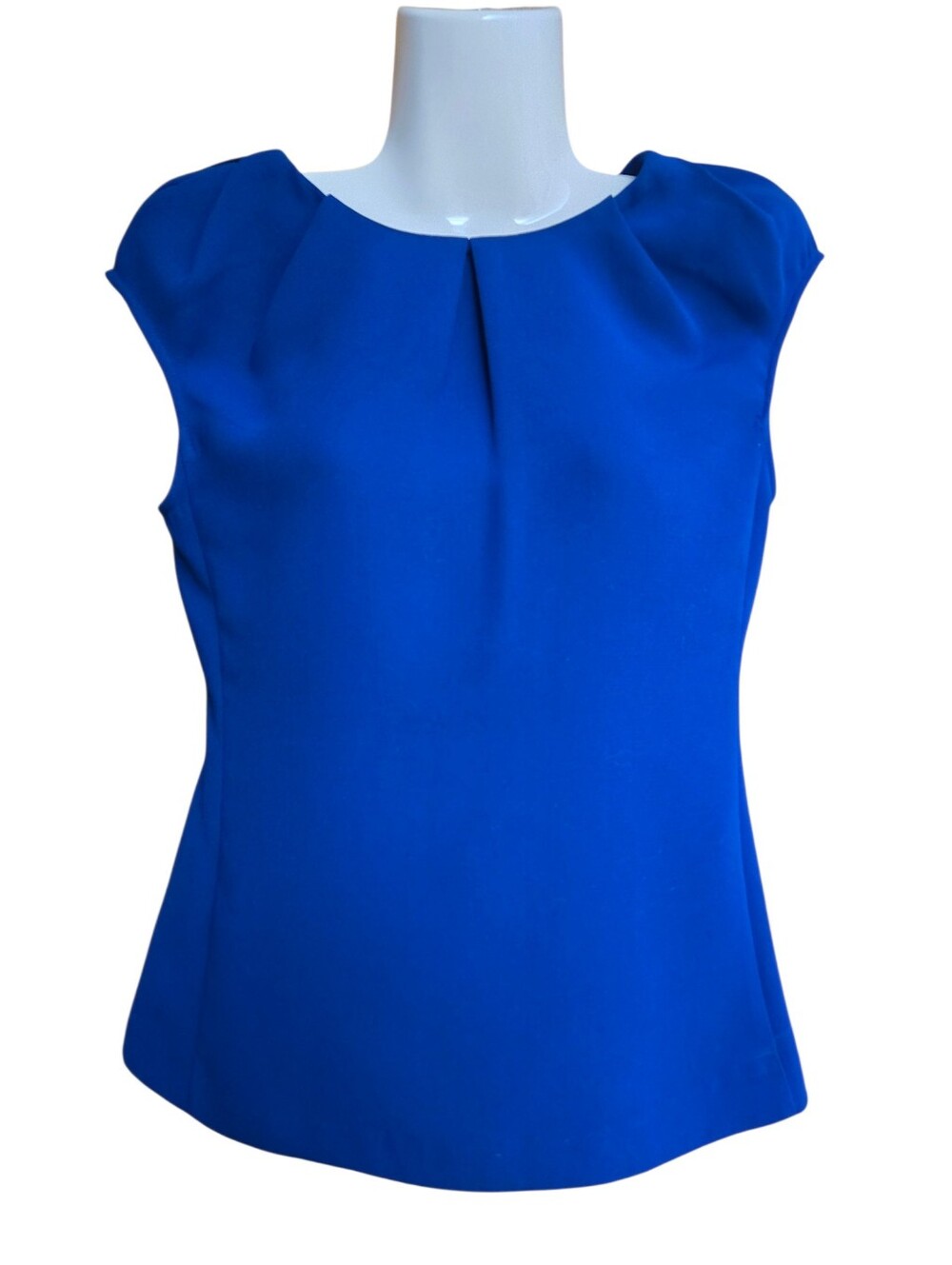 Banana Republic Royal Blue Cap-Sleeve Pleat Front Top size 0
